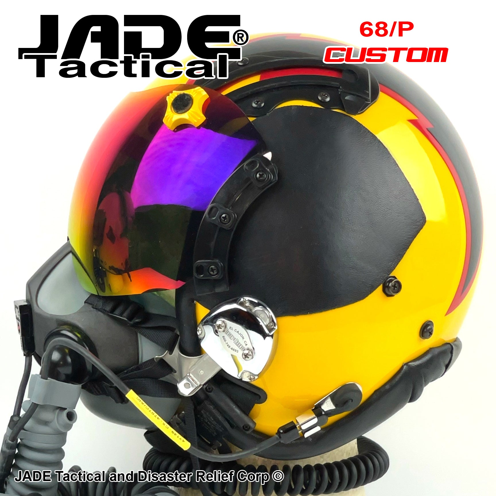 GENTEX HGU 68/P USA Custom Built Jet Pilot Flight Helmet | Jade