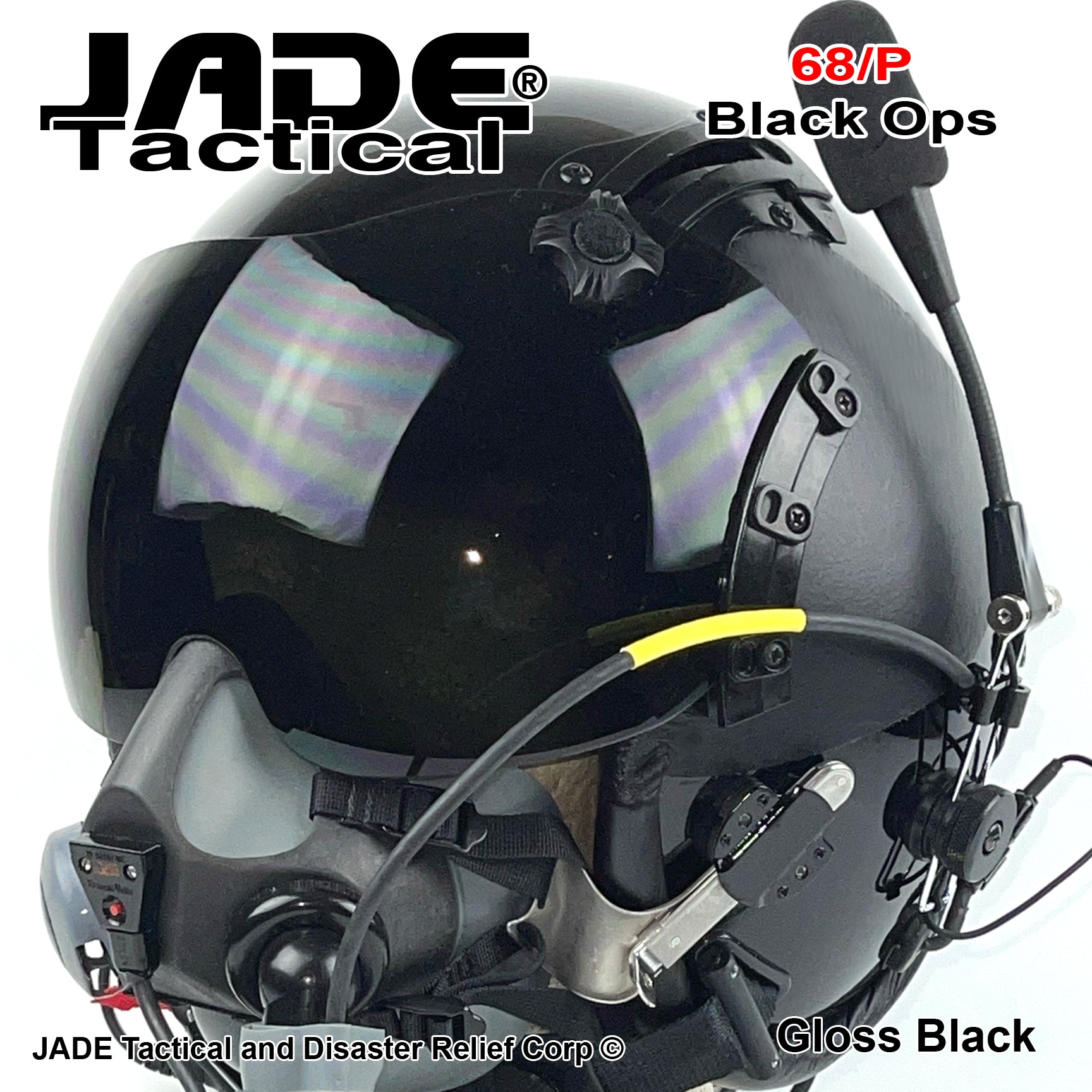 フライトヘルメット HGU-68P GENTEX HGU 68/P USA Boom Flight Helmet Black Ops | Jade Tactical