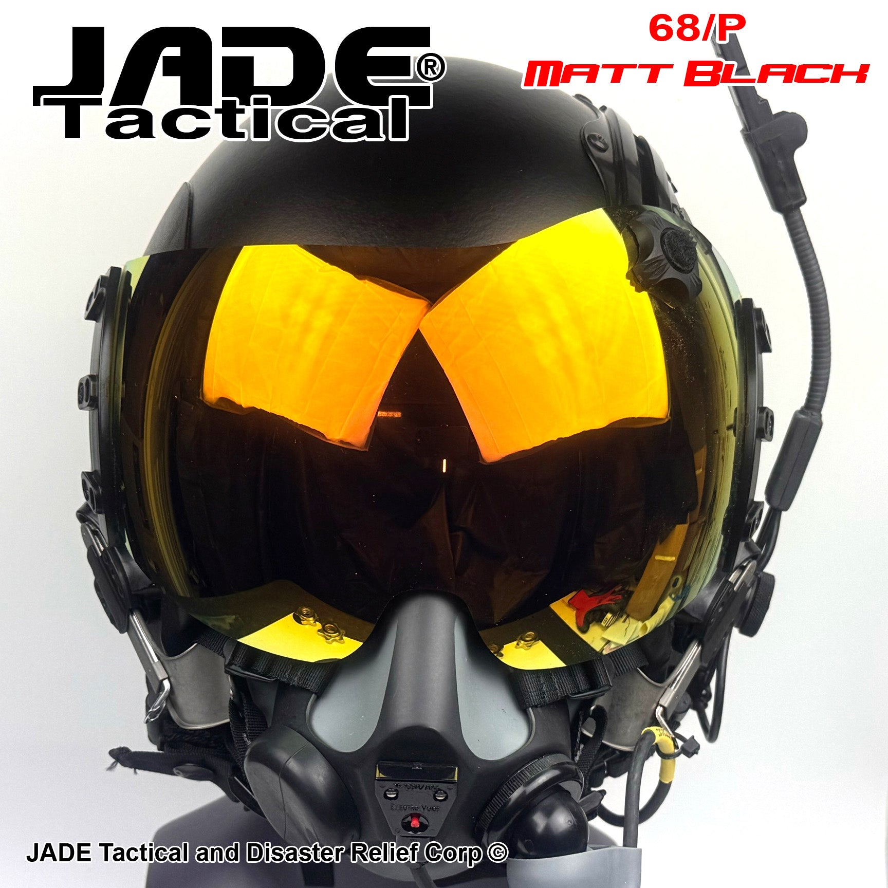 GENTEX HGU 68/P Matte Black Ops Jet Pilot Flight Helmet | Jade