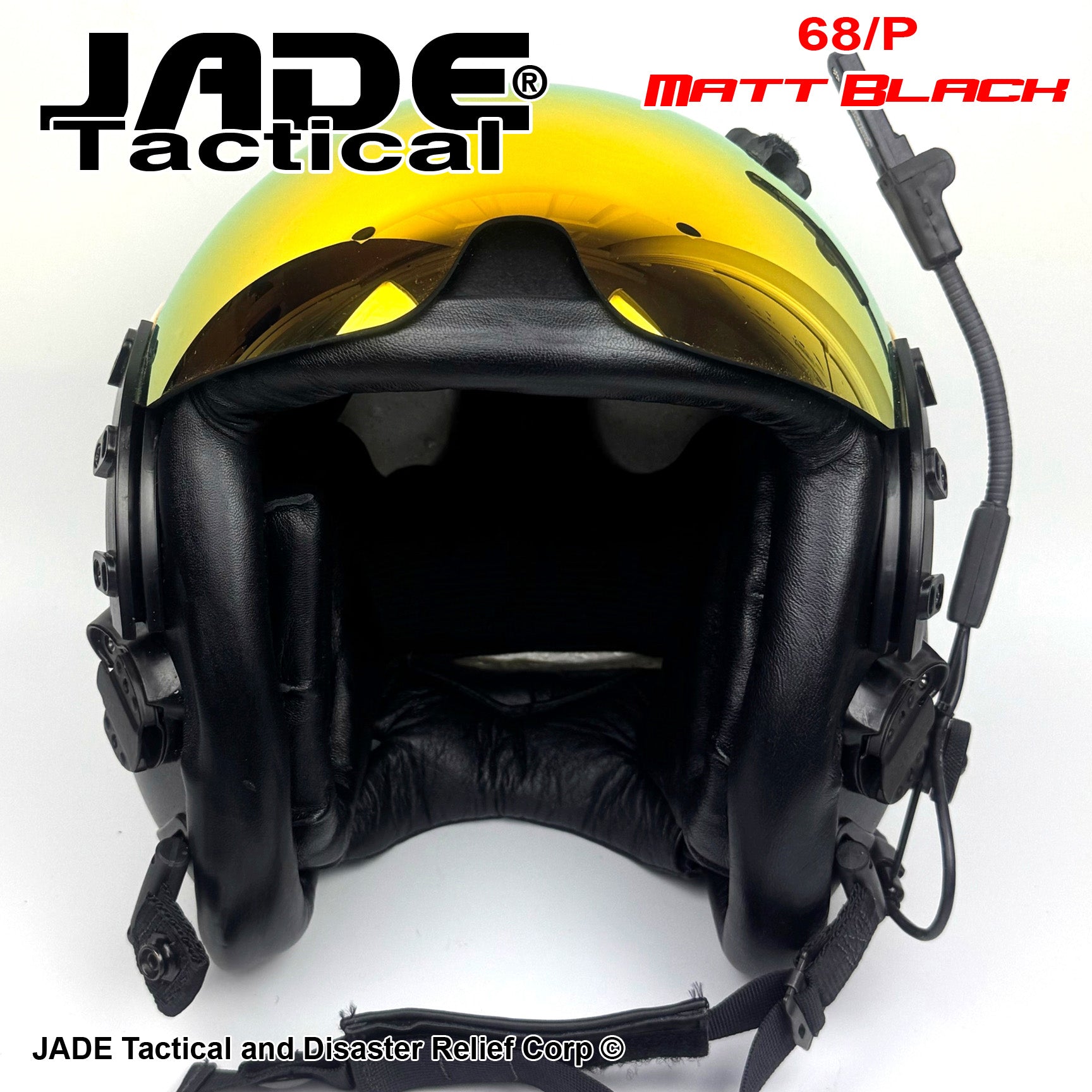 GENTEX HGU 68/P Matte Black Ops Jet Pilot Flight Helmet | Jade