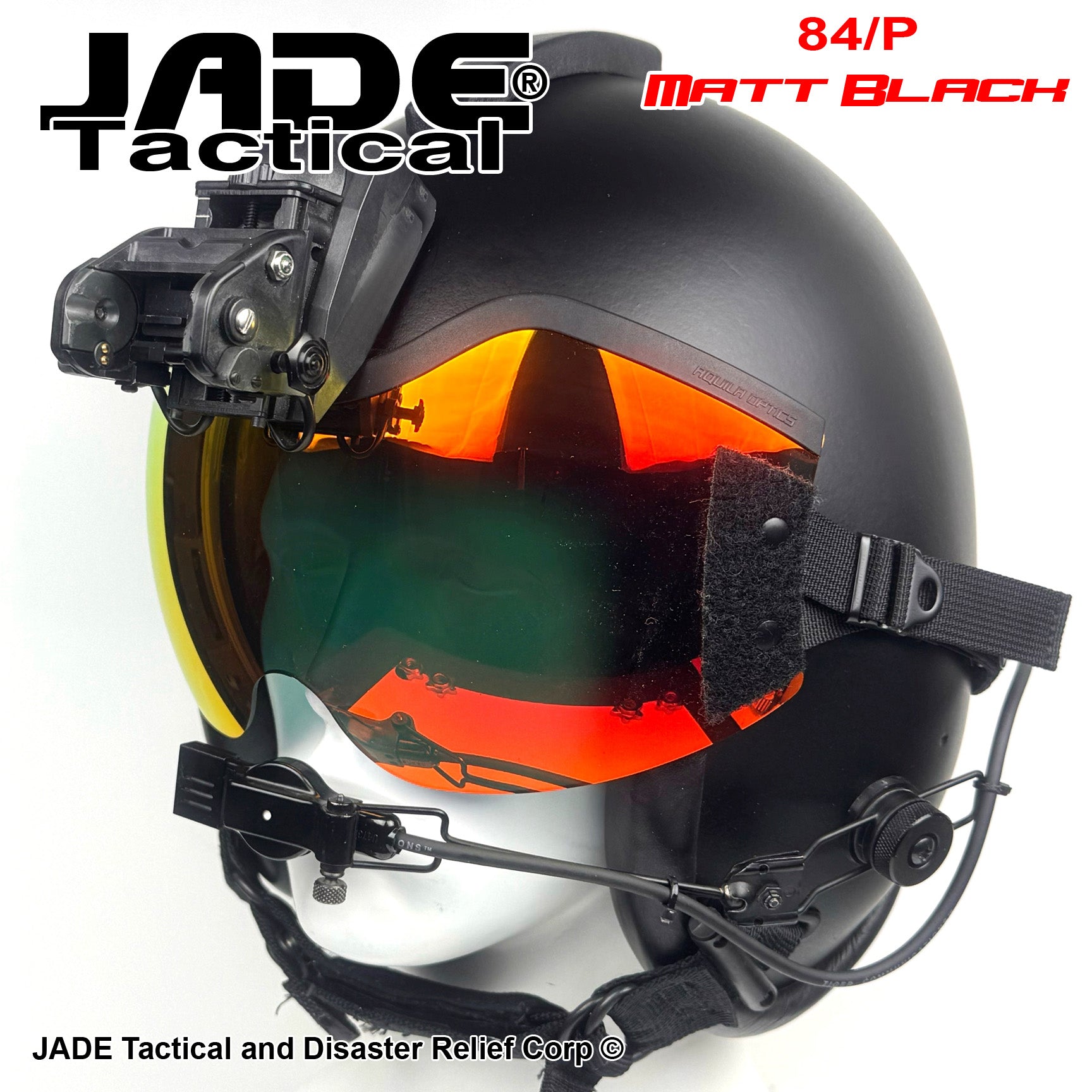 GENTEX HGU 84/P Matte Black Flight Helmet with ANVIS NVG | Jade