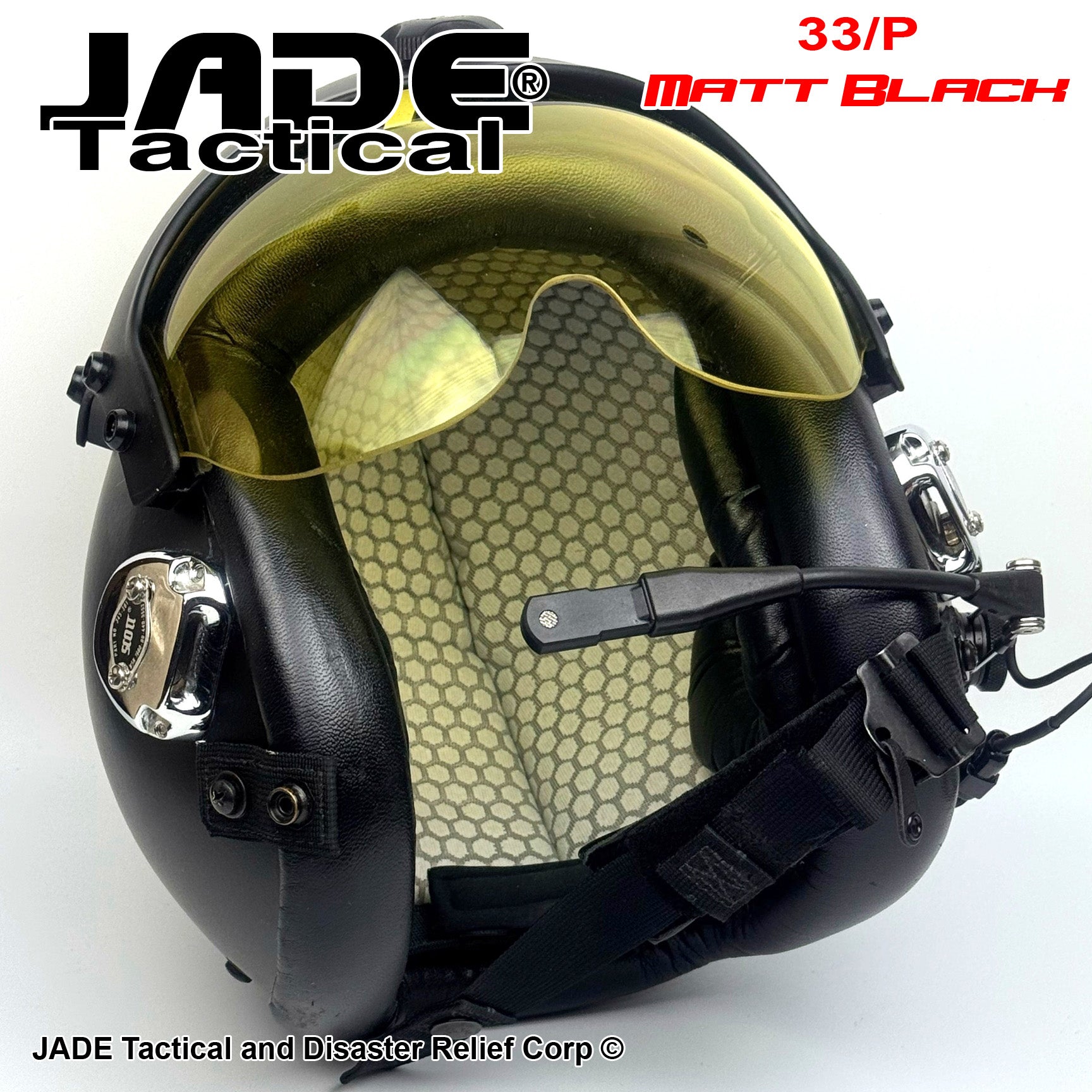 GENTEX HGU 33/P Matte Black USA Jet Pilot Flight Helmet | Jade