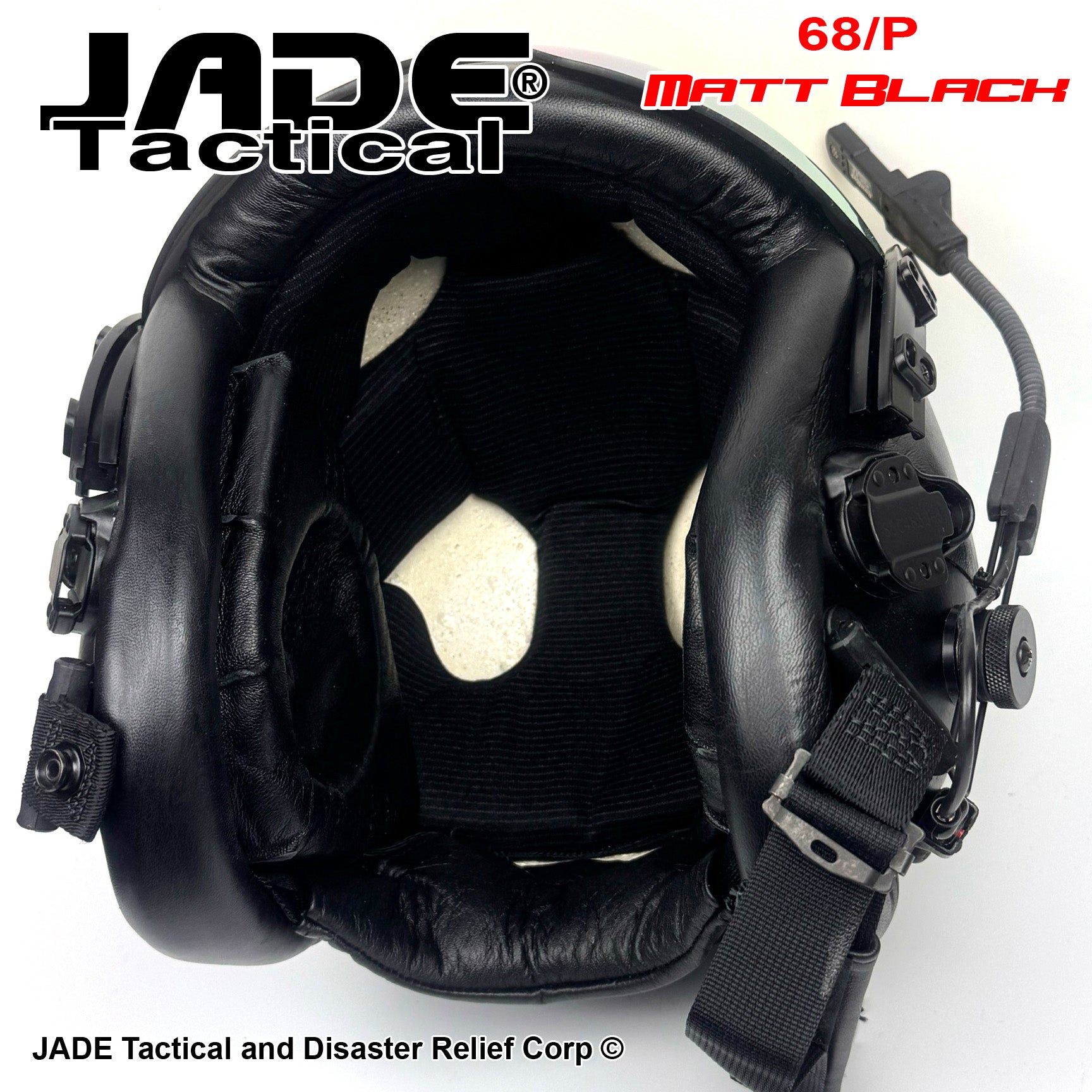 GENTEX HGU 68/P Matte Black Ops Jet Pilot Flight Helmet | Jade