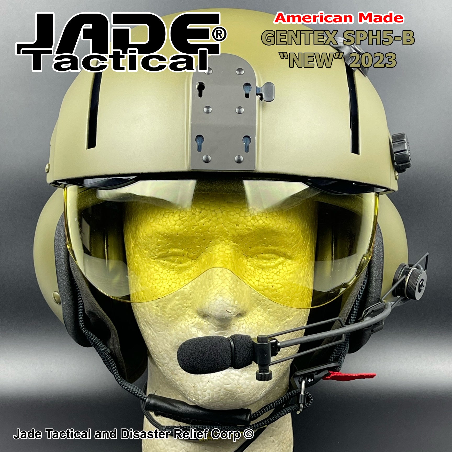 GENTEX SPH5-B Custom Dual Visor Helicopter Helmet NATO GREEN
