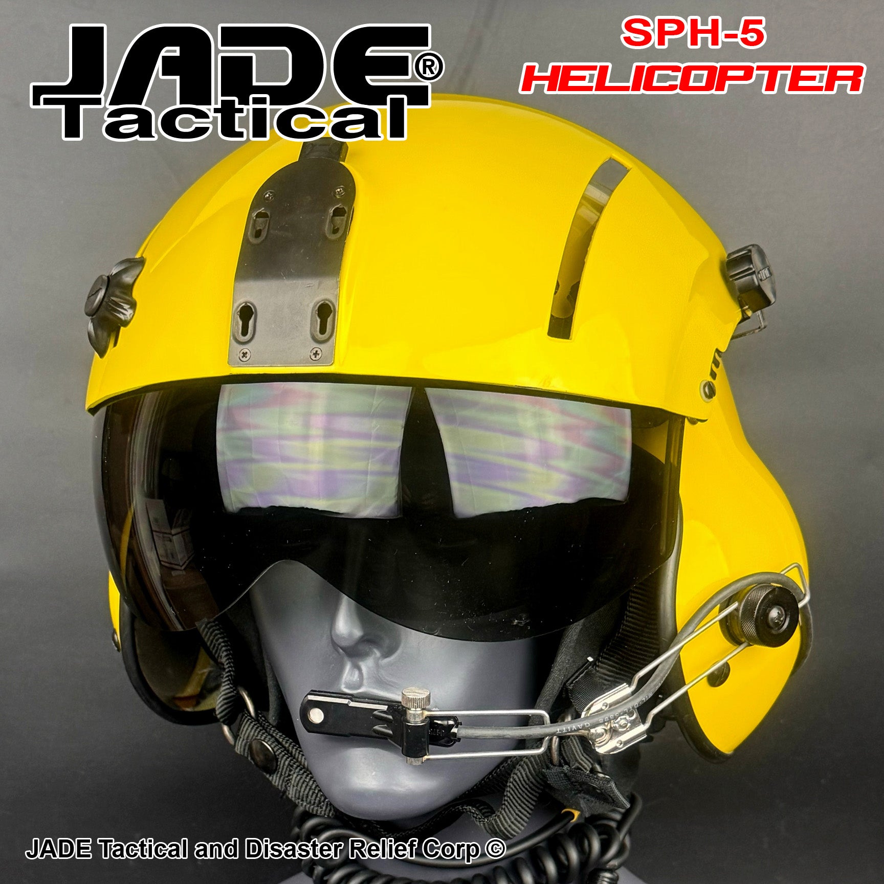 GENTEX SPH5-B Canary Yellow Dual Visor Helicopter Helmet | Jade