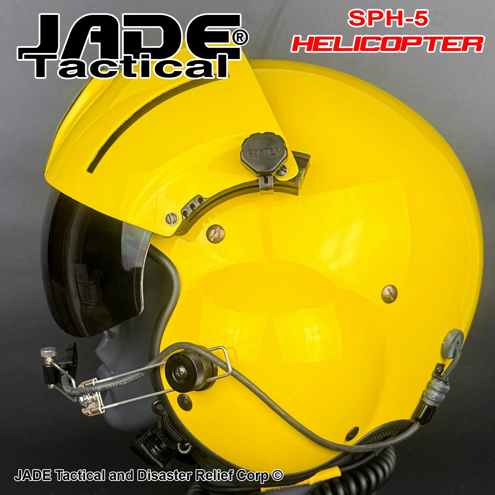 GENTEX SPH5-B Canary Yellow Dual Visor Helicopter Helmet | Jade
