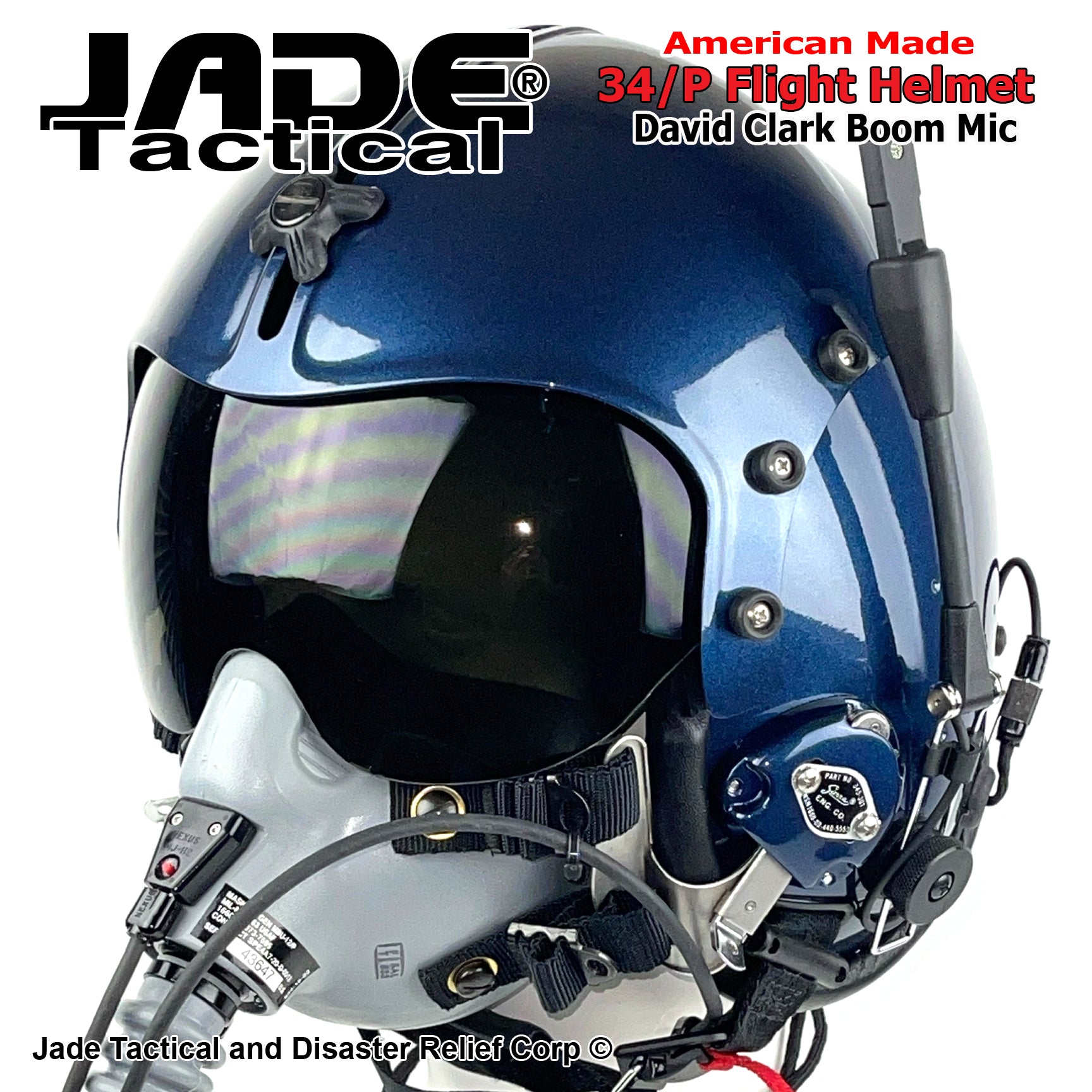 GENTEX HGU 34/P Royal Blue Metallic Jet Pilot Flight Helmet | Jade