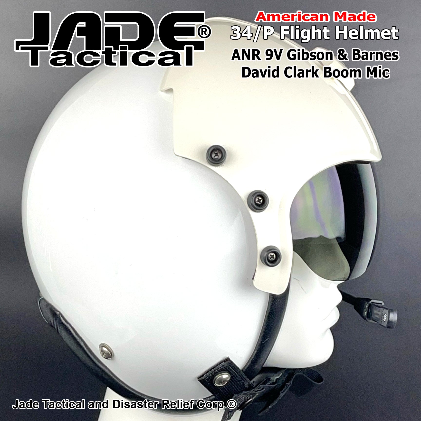 GENTEX HGU 34/P White ANR 14V Jet Pilot Flight Helmet | Jade Tactical