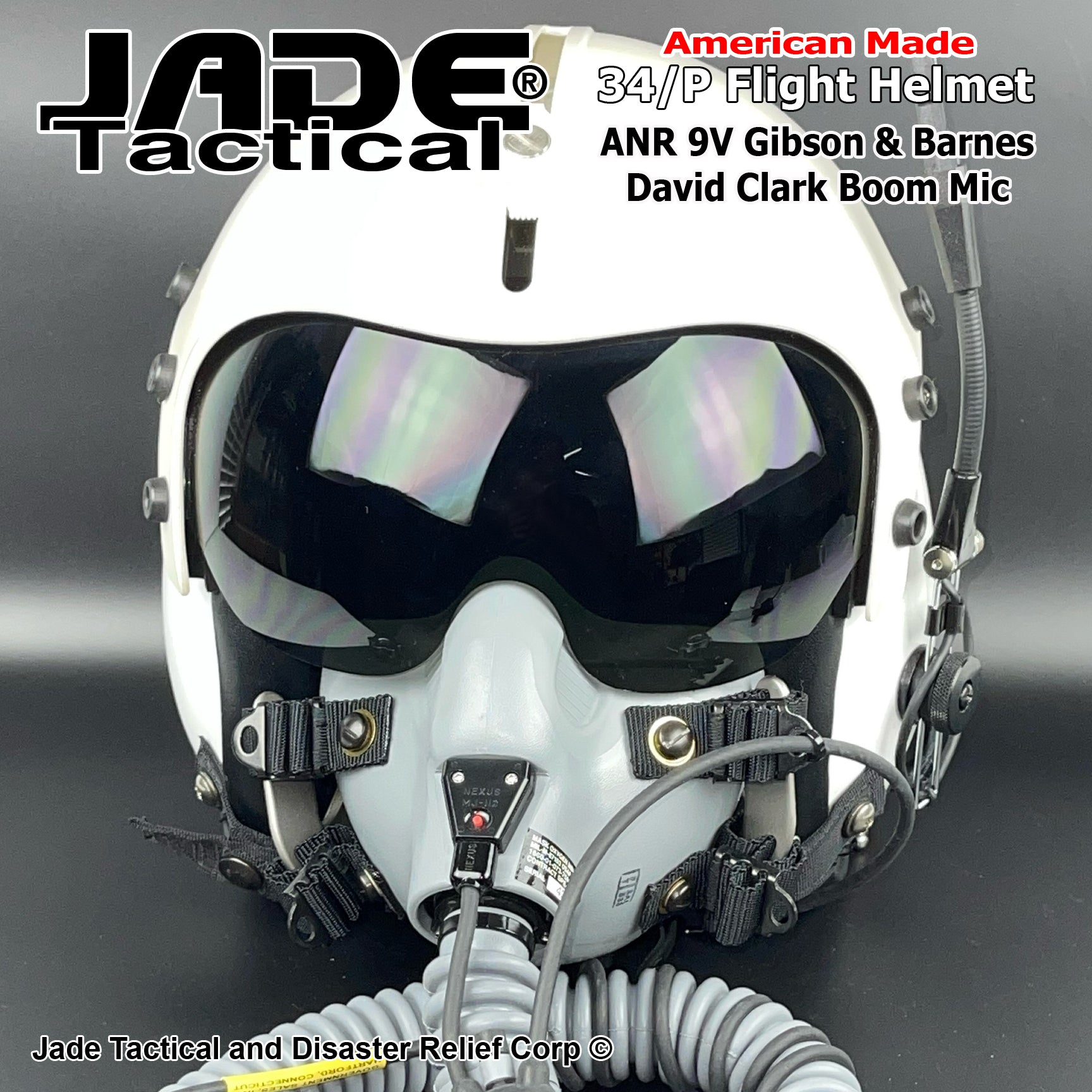 GENTEX HGU 34/P White ANR 14V Jet Pilot Flight Helmet | Jade Tactical