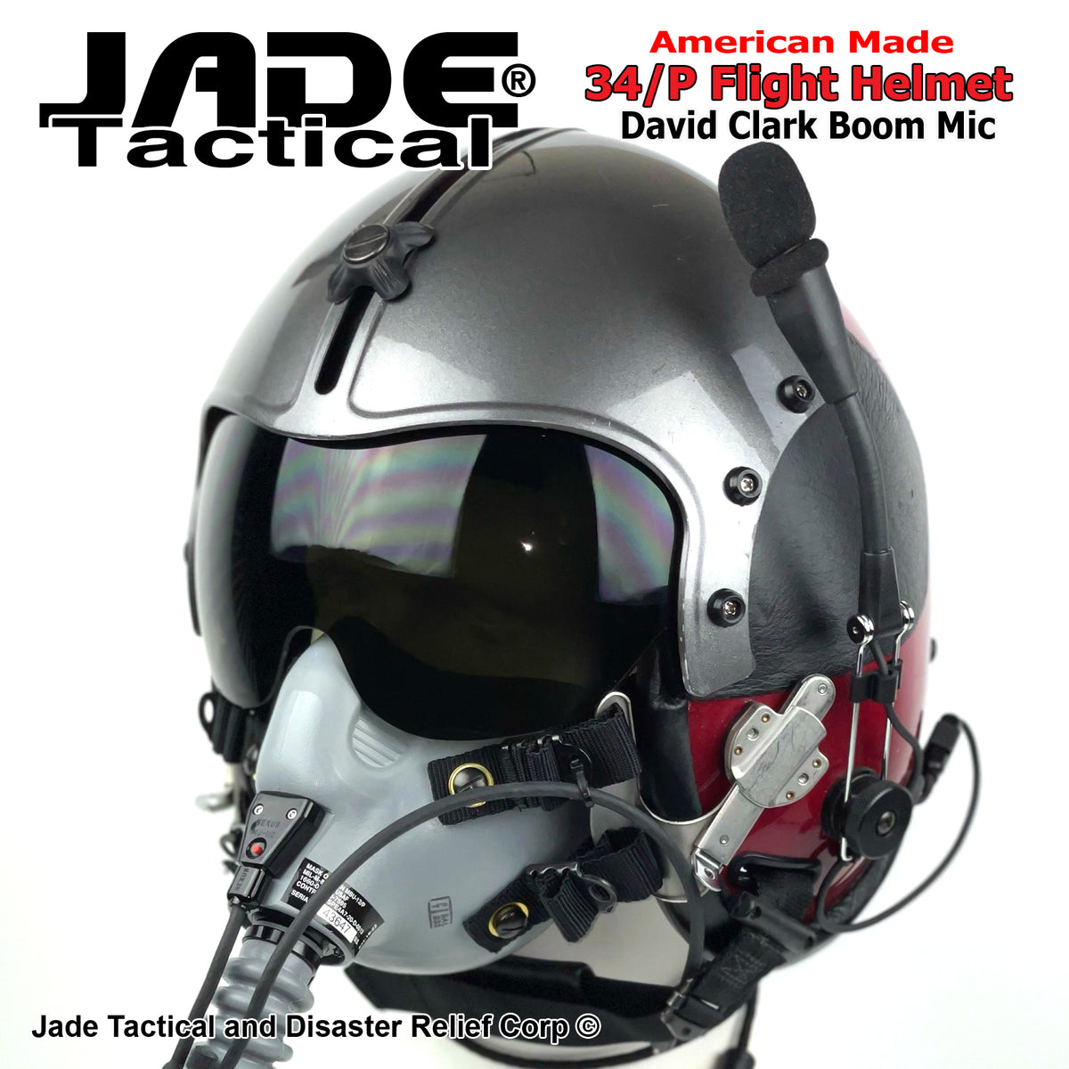 GENTEX 55/EE Flight Helmet USA Burgundy Charcoal Metallic